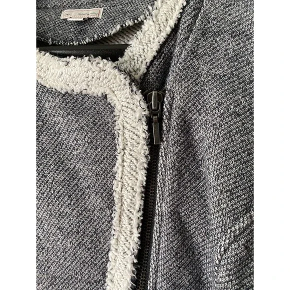 Gap Blue Asymmetrical Knit Zip Blazer Moto Jacket Size Medium - Picture 4 of 4